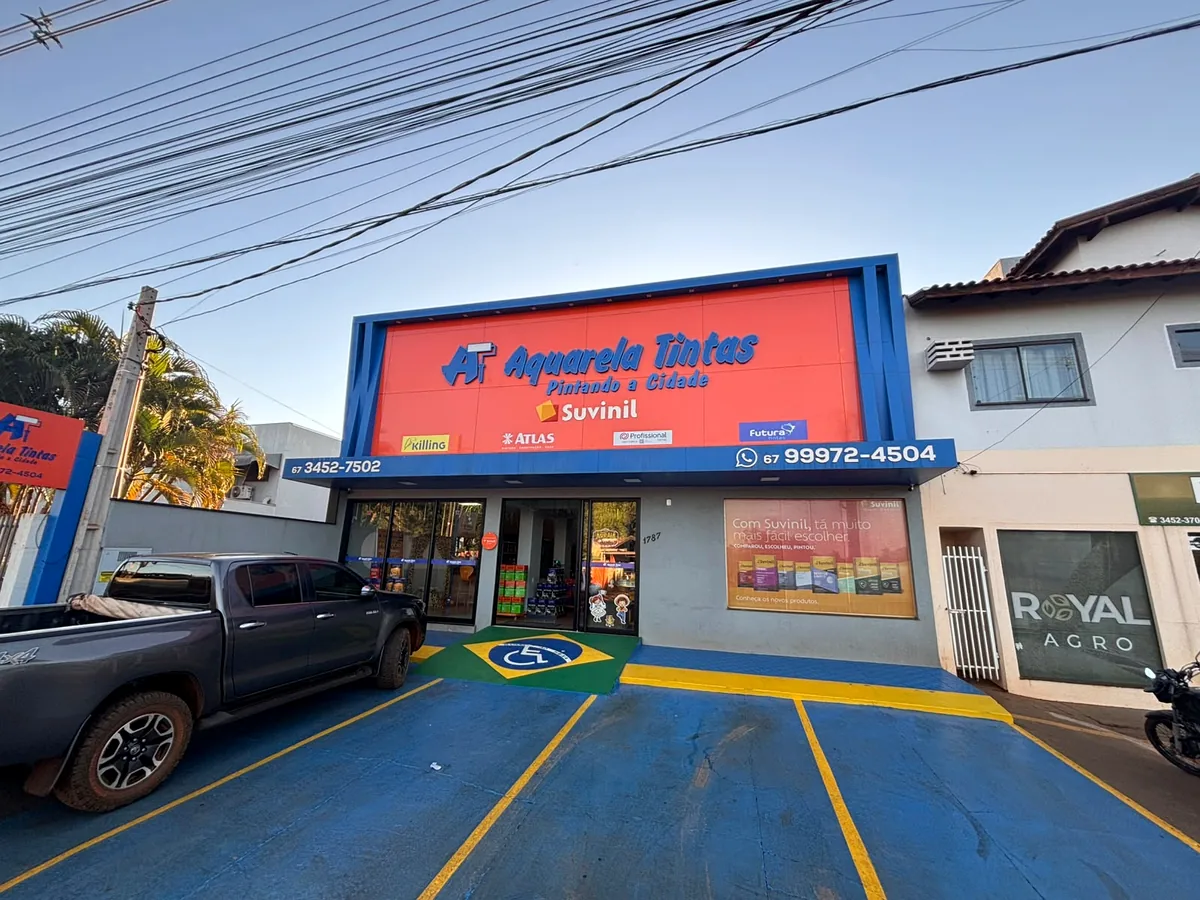 Fachada comercial Aquarela Tintas